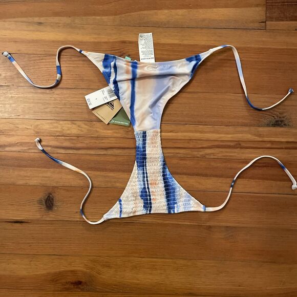 Quicksilver Side Tie Smocked Bikini Bottom Womens Size Small NEW Beach Vacation - Picture 5 of 9